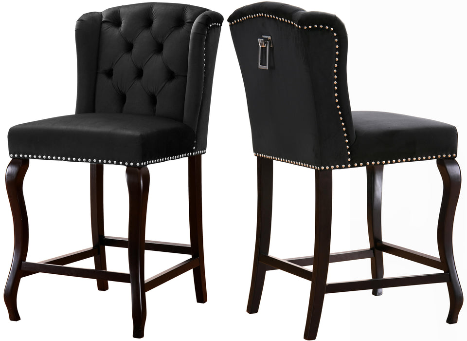 Suri Black Velvet Stool image