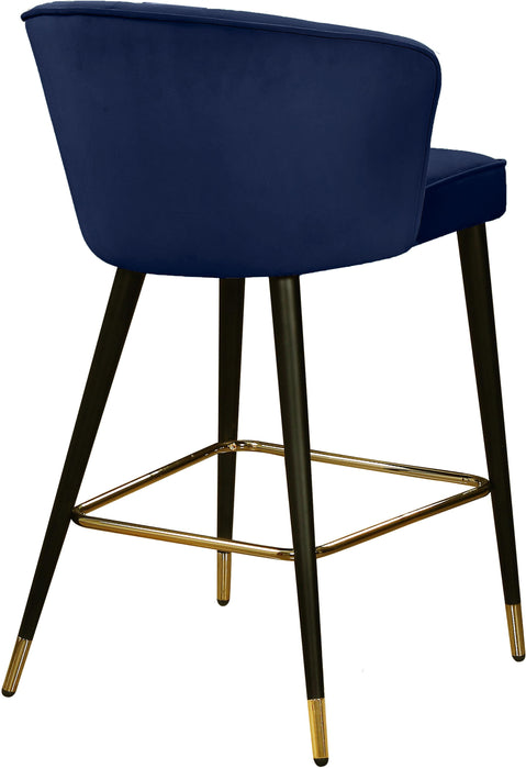 Cassie Navy Velvet Stool