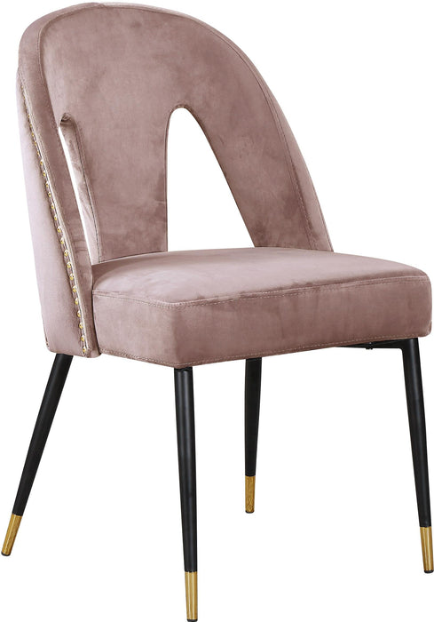 Akoya Pink Velvet Dining Chair