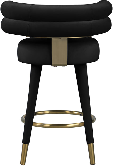 Fitzroy Black Velvet Counter Stool