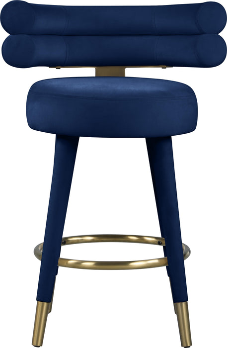 Fitzroy Navy Velvet Counter Stool