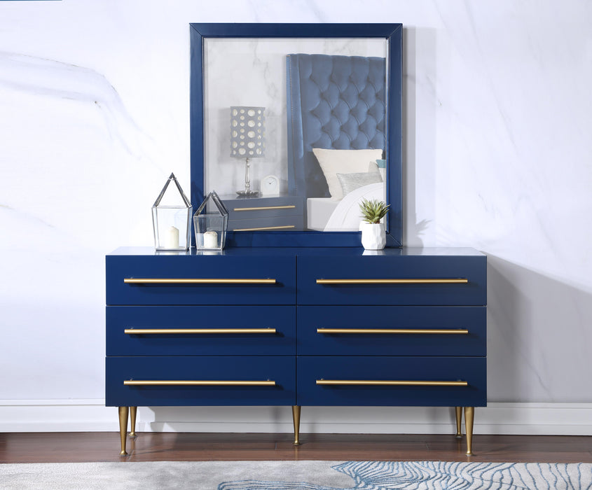 Marisol Navy Mirror - Bargain Furniture (Detroit, MI)