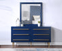 Marisol Navy Mirror - Bargain Furniture (Detroit, MI)
