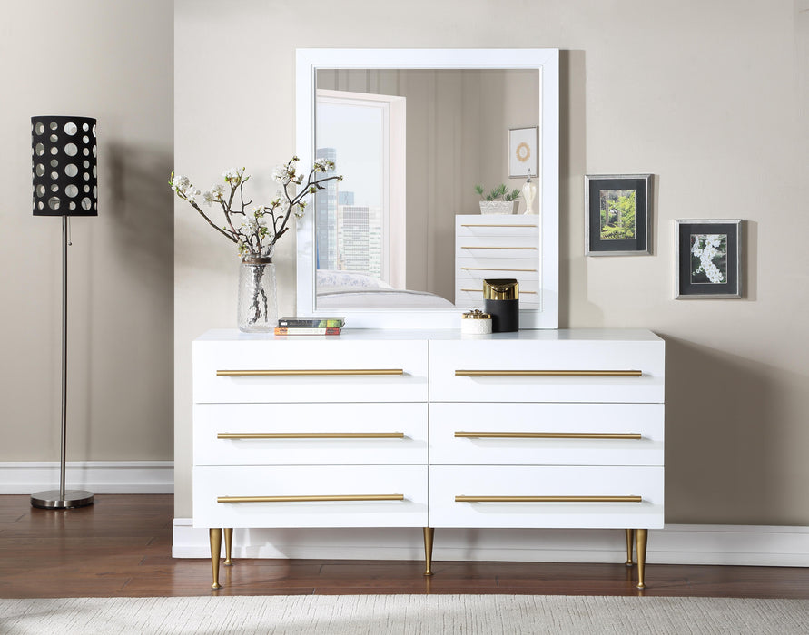 Marisol White Mirror - Bargain Furniture (Detroit, MI)