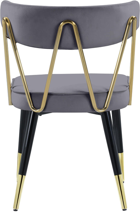 Rheingold Grey Velvet Dining Chair