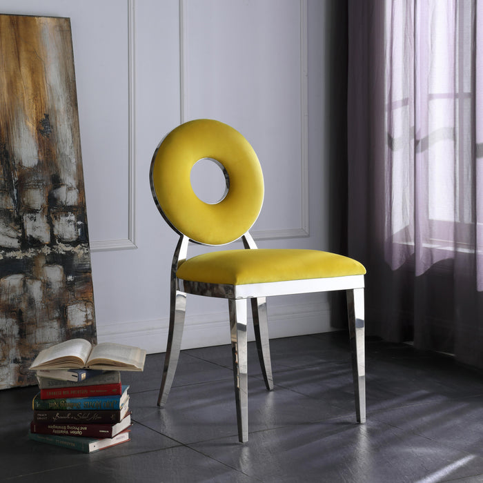 Carousel Yellow Velvet Dining Chair