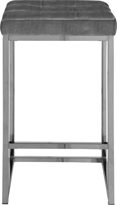 Nicola Grey Velvet Stool