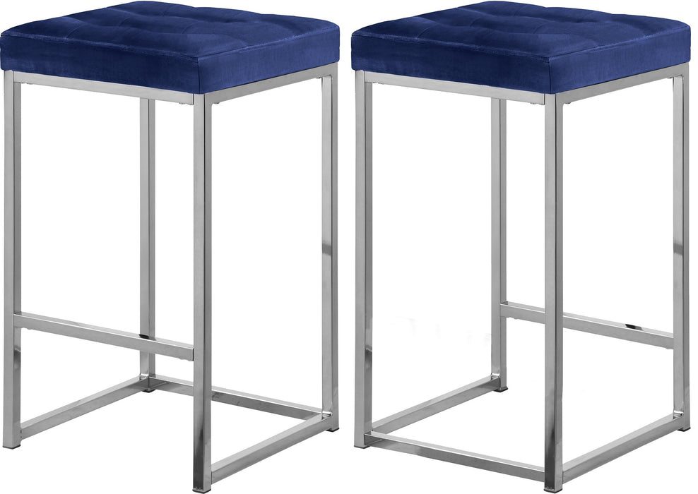 Nicola Navy Velvet Stool image