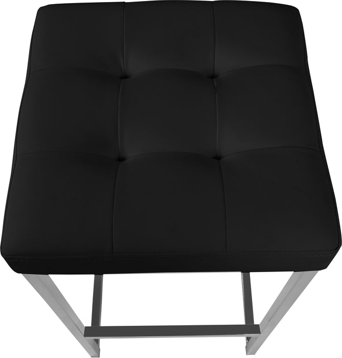 Nicola Black Faux Leather Stool