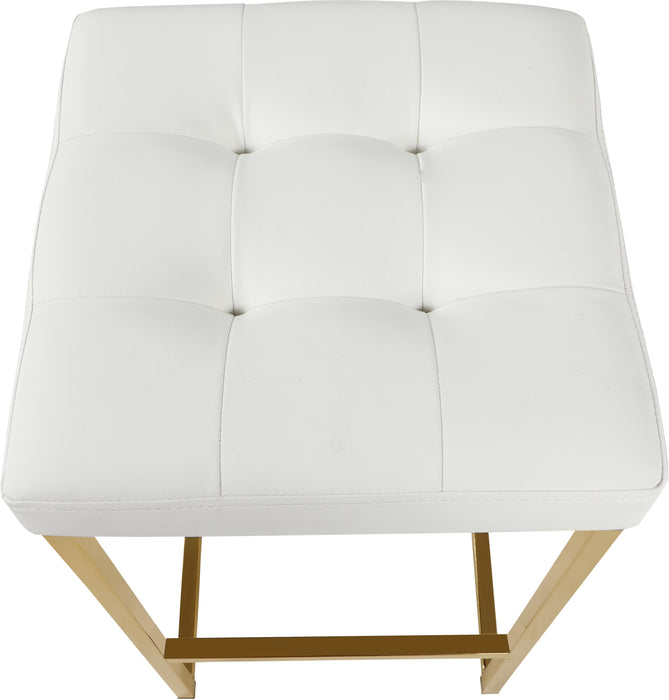 Nicola White Faux Leather Stool