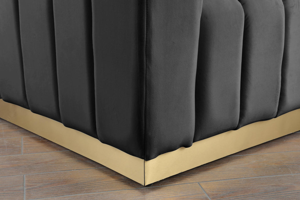 Marlon Grey Velvet Loveseat - Bargain Furniture (Detroit, MI)