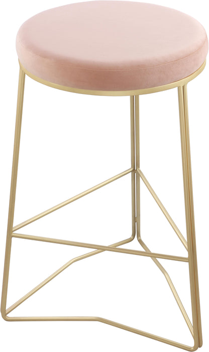 Tres Pink Velvet Counter Stool image