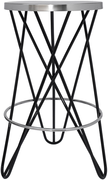 Mercury Black / Silver Counter Stool