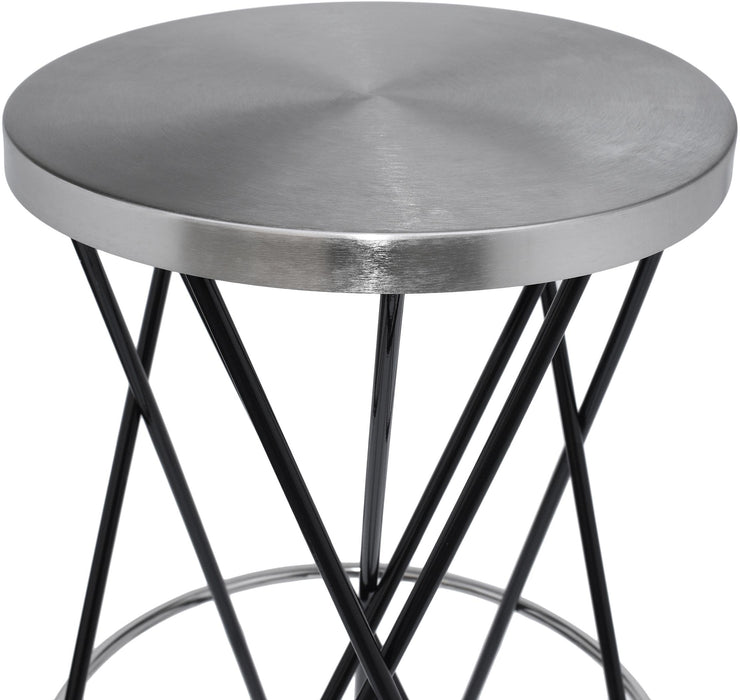 Mercury Black / Silver Bar Stool