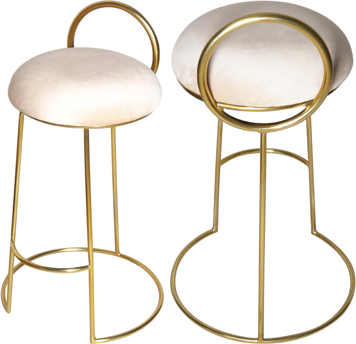 Ring Cream Velvet Counter Stool - Bargain Furniture (Detroit, MI)