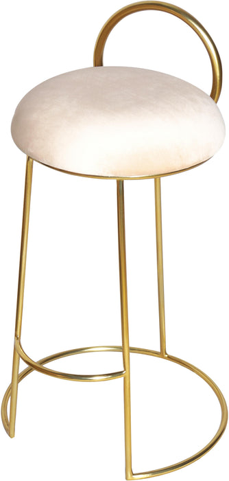 Ring Cream Velvet Counter Stool - Bargain Furniture (Detroit, MI)