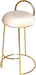 Ring Cream Velvet Counter Stool - Bargain Furniture (Detroit, MI)