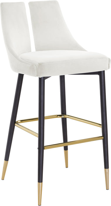 Sleek Cream Velvet Stool