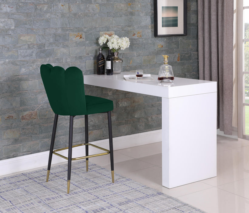 Lily Green Velvet Stool