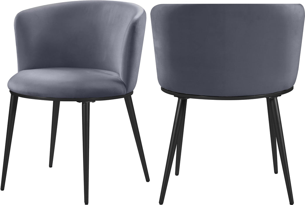 Skylar Grey Velvet Dining Chair