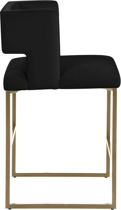 Caleb Black Velvet Counter Stool