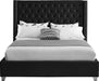 Aiden Black Velvet King Bed - Bargain Furniture (Detroit, MI)