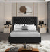 Aiden Black Velvet King Bed - Bargain Furniture (Detroit, MI)