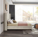 Aiden Cream Velvet Queen Bed - Bargain Furniture (Detroit, MI)