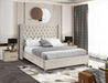 Aiden Cream Velvet King Bed - Bargain Furniture (Detroit, MI)