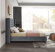 Aiden Grey Velvet King Bed - Bargain Furniture (Detroit, MI)