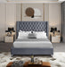 Aiden Grey Velvet Queen Bed - Bargain Furniture (Detroit, MI)