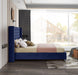 Aiden Navy Velvet Queen Bed - Bargain Furniture (Detroit, MI)
