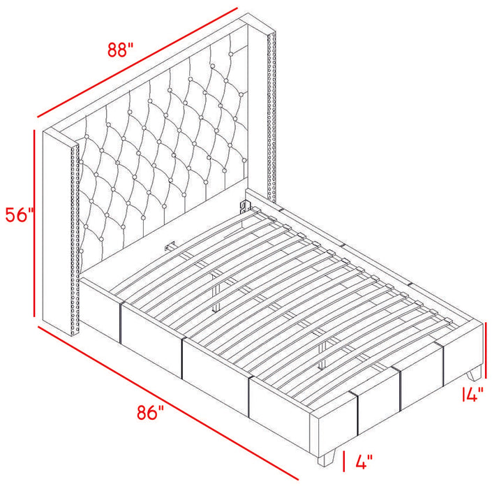 Ashton Grey Linen King Bed - Bargain Furniture (Detroit, MI)