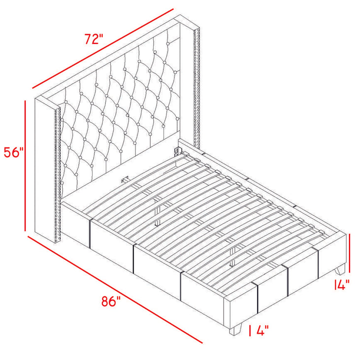 Ashton Grey Linen Queen Bed - Bargain Furniture (Detroit, MI)