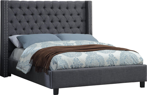 Ashton Grey Linen Queen Bed - Bargain Furniture (Detroit, MI)