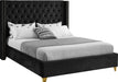 Barolo Black Velvet King Bed - Bargain Furniture (Detroit, MI)