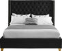 Barolo Black Velvet Queen Bed - Bargain Furniture (Detroit, MI)