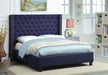 Ashton Navy Linen Queen Bed - Bargain Furniture (Detroit, MI)