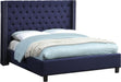 Ashton Navy Linen Queen Bed - Bargain Furniture (Detroit, MI)