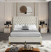 Barolo Cream Velvet Queen Bed - Bargain Furniture (Detroit, MI)