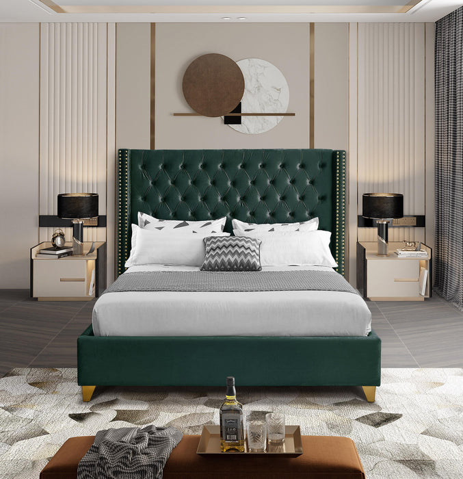 Barolo Green Velvet Full Bed