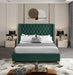 Barolo Green Velvet Queen Bed - Bargain Furniture (Detroit, MI)