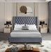 Barolo Grey Velvet King Bed - Bargain Furniture (Detroit, MI)