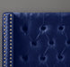 Barolo Navy Velvet Queen Bed - Bargain Furniture (Detroit, MI)