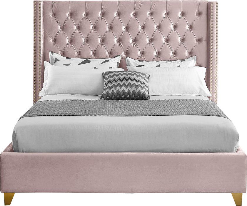 Barolo Pink Velvet Full Bed