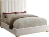 Becca Cream Velvet King Bed - Bargain Furniture (Detroit, MI)