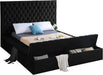 Bliss Black Velvet Queen Bed (3 Boxes) - Bargain Furniture (Detroit, MI)