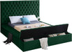 Bliss Green Velvet King Bed (3 Boxes) - Bargain Furniture (Detroit, MI)
