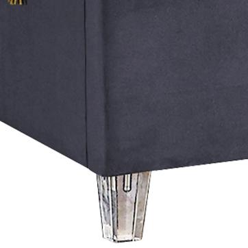 Candace Grey Velvet Twin Bed - Bargain Furniture (Detroit, MI)