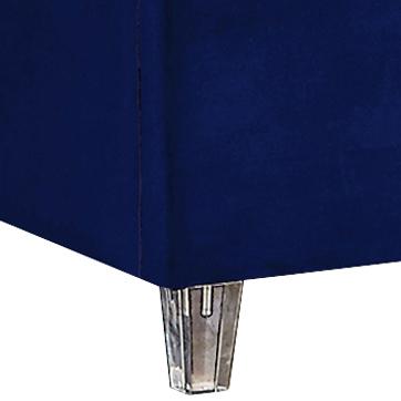 Candace Navy Velvet Twin Bed - Bargain Furniture (Detroit, MI)